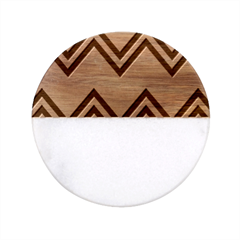 Chevron Iv Classic Marble Wood Coaster (round)  by GardenOfOphir