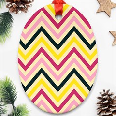 Chevron I Oval Ornament (Two Sides)