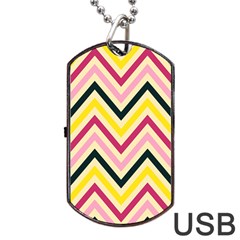 Chevron I Dog Tag Usb Flash (two Sides) by GardenOfOphir