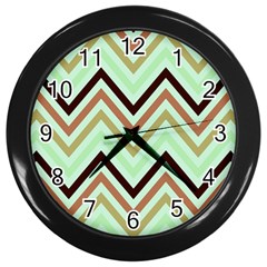 Chevron Iii Wall Clock (black) by GardenOfOphir