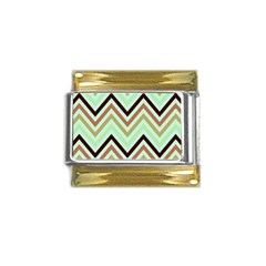 Chevron Iii Gold Trim Italian Charm (9mm) by GardenOfOphir