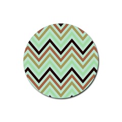 Chevron Iii Rubber Coaster (round) by GardenOfOphir