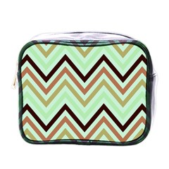 Chevron Iii Mini Toiletries Bag (one Side) by GardenOfOphir