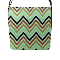 Chevron Iii Flap Closure Messenger Bag (l) by GardenOfOphir