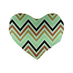 Chevron Iii Standard 16  Premium Flano Heart Shape Cushions by GardenOfOphir