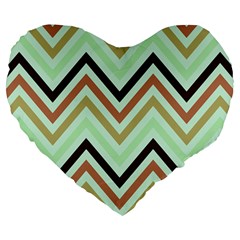 Chevron Iii Large 19  Premium Flano Heart Shape Cushions by GardenOfOphir