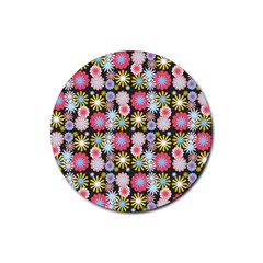 Pretty Flowers Rubber Coaster (round) by GardenOfOphir