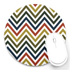 Chevron Ii Round Mousepad by GardenOfOphir