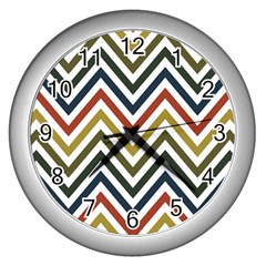 Chevron Ii Wall Clock (silver) by GardenOfOphir