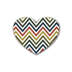 Chevron Ii Rubber Coaster (heart) by GardenOfOphir