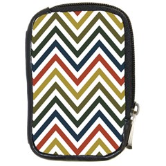 Chevron Ii Compact Camera Leather Case by GardenOfOphir