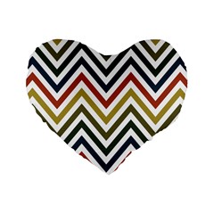 Chevron Ii Standard 16  Premium Heart Shape Cushions by GardenOfOphir