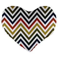 Chevron Ii Large 19  Premium Heart Shape Cushions by GardenOfOphir