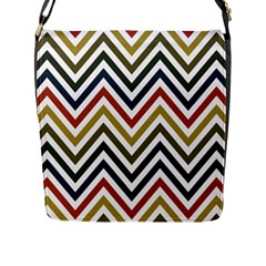 Chevron Ii Flap Closure Messenger Bag (l) by GardenOfOphir