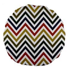 Chevron Ii Large 18  Premium Flano Round Cushions by GardenOfOphir