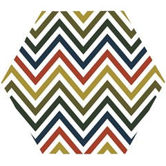 Chevron Ii Wooden Puzzle Hexagon by GardenOfOphir