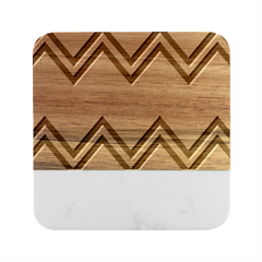 Chevron Ii Marble Wood Coaster (square)