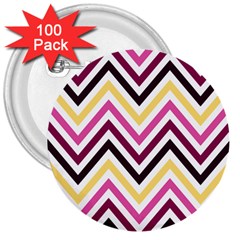 Pretty Chevron 3  Buttons (100 Pack)  by GardenOfOphir