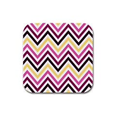 Pretty Chevron Rubber Square Coaster (4 Pack) by GardenOfOphir