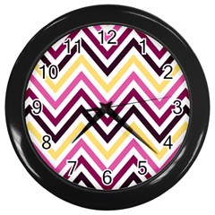 Pretty Chevron Wall Clock (black) by GardenOfOphir