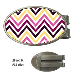 Pretty Chevron Money Clips (oval)  by GardenOfOphir