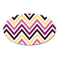 Pretty Chevron Oval Magnet by GardenOfOphir