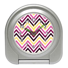 Pretty Chevron Travel Alarm Clock by GardenOfOphir