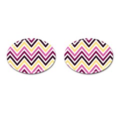 Pretty Chevron Cufflinks (oval) by GardenOfOphir