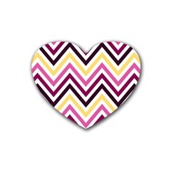 Pretty Chevron Rubber Coaster (heart) by GardenOfOphir