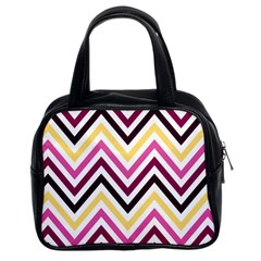 Pretty Chevron Classic Handbag (two Sides) by GardenOfOphir