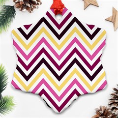 Pretty Chevron Snowflake Ornament (two Sides) by GardenOfOphir