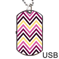 Pretty Chevron Dog Tag Usb Flash (two Sides) by GardenOfOphir