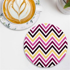 Pretty Chevron Uv Print Round Tile Coaster by GardenOfOphir