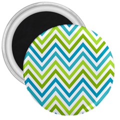 Green Chevron 3  Magnets by GardenOfOphir