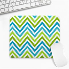 Green Chevron Large Mousepad by GardenOfOphir