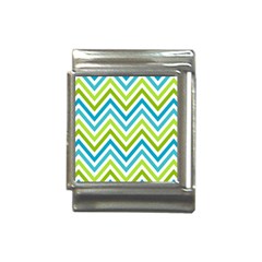 Green Chevron Italian Charm (13mm) by GardenOfOphir