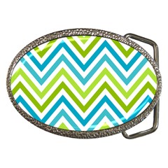 Green Chevron Belt Buckles by GardenOfOphir