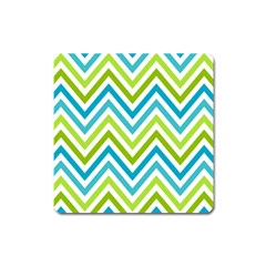 Green Chevron Square Magnet by GardenOfOphir