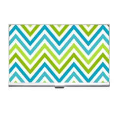 Green Chevron Business Card Holder by GardenOfOphir