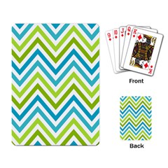 Green Chevron Playing Cards Single Design (rectangle) by GardenOfOphir