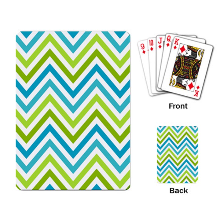 Green Chevron Playing Cards Single Design (Rectangle)