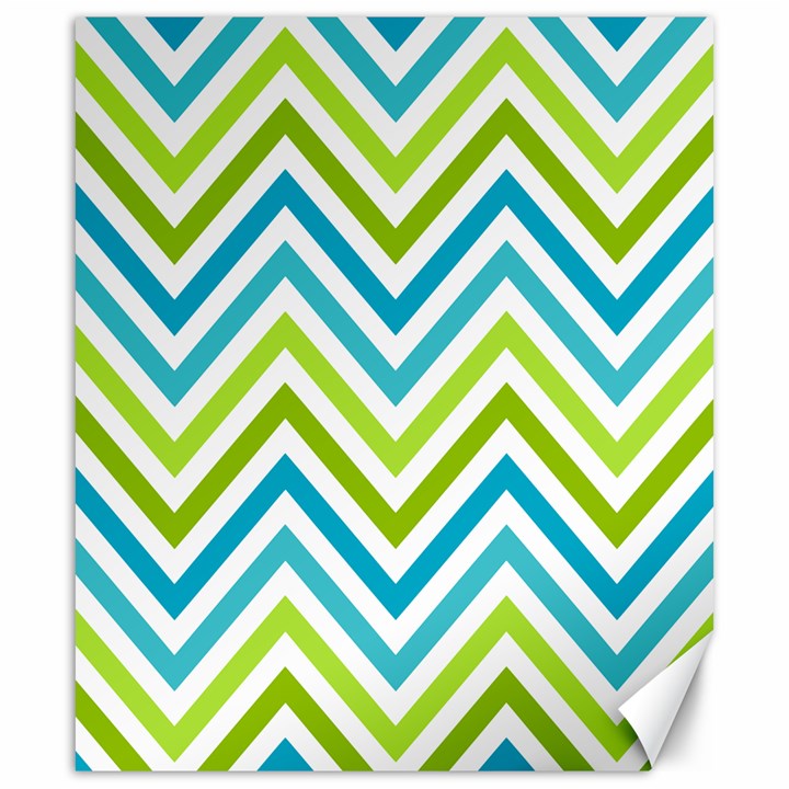 Green Chevron Canvas 20  x 24 