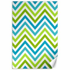 Green Chevron Canvas 24  X 36  by GardenOfOphir