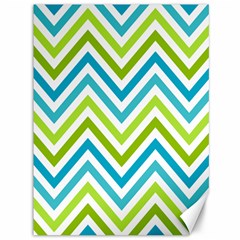 Green Chevron Canvas 36  X 48  by GardenOfOphir