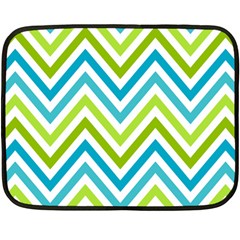 Green Chevron One Side Fleece Blanket (mini) by GardenOfOphir