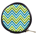 Green Chevron Mini Makeup Bag Front