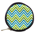 Green Chevron Mini Makeup Bag Back