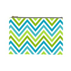 Green Chevron Cosmetic Bag (large) by GardenOfOphir