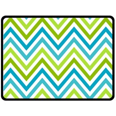 Green Chevron One Side Fleece Blanket (large) by GardenOfOphir