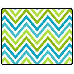 Green Chevron One Side Fleece Blanket (medium) by GardenOfOphir